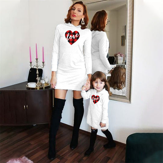 White Parent-Child Sweater Dress