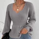 Fashion Ruffles Fitted Waist Sweater Women