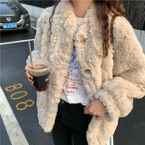 Faux Lamb Fur Coat Slimming Top